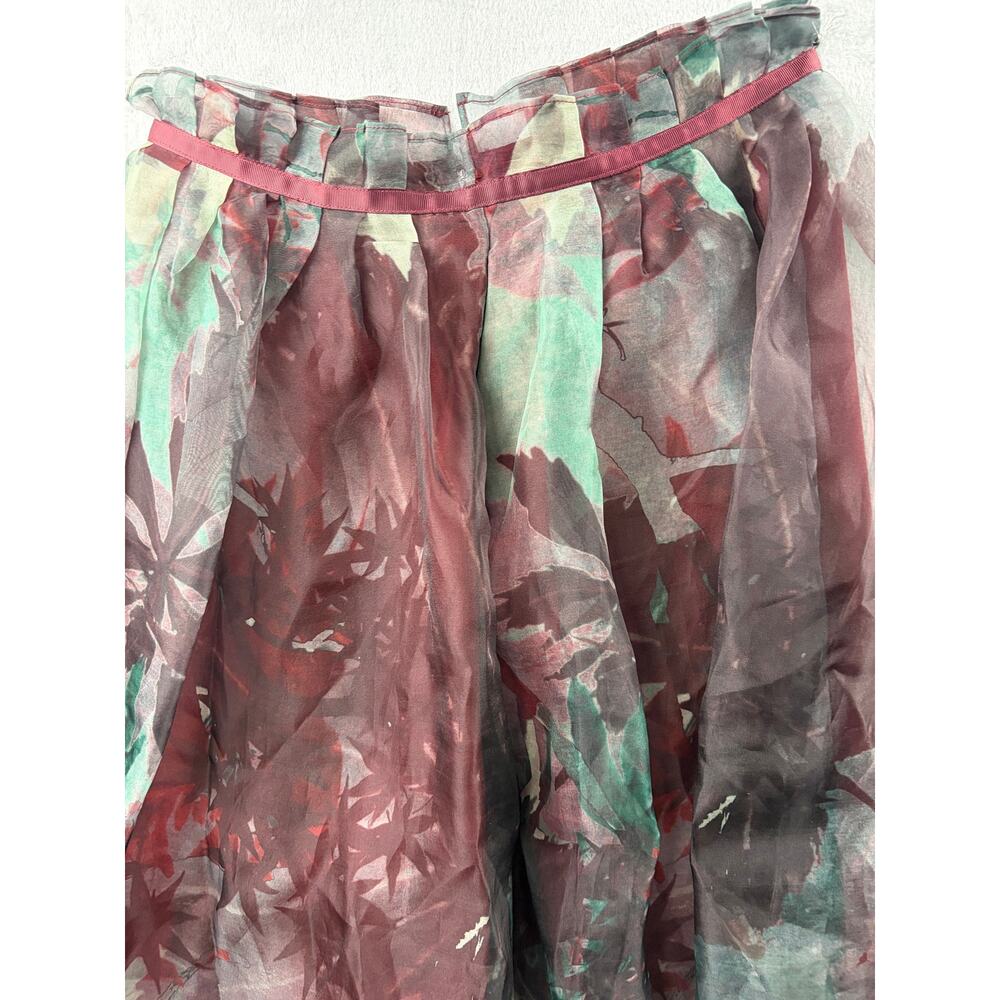 Peruvian Connection Sheer Floral Flowy Skirt - Multi Color - Size 4 - Picture 5 of 9